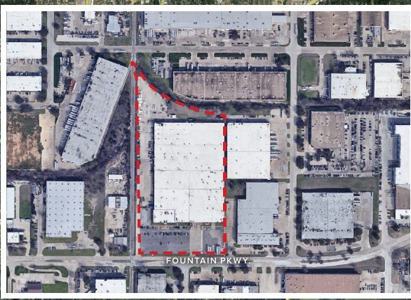 602 Fountain Parkway — zoomed satellite view of the property