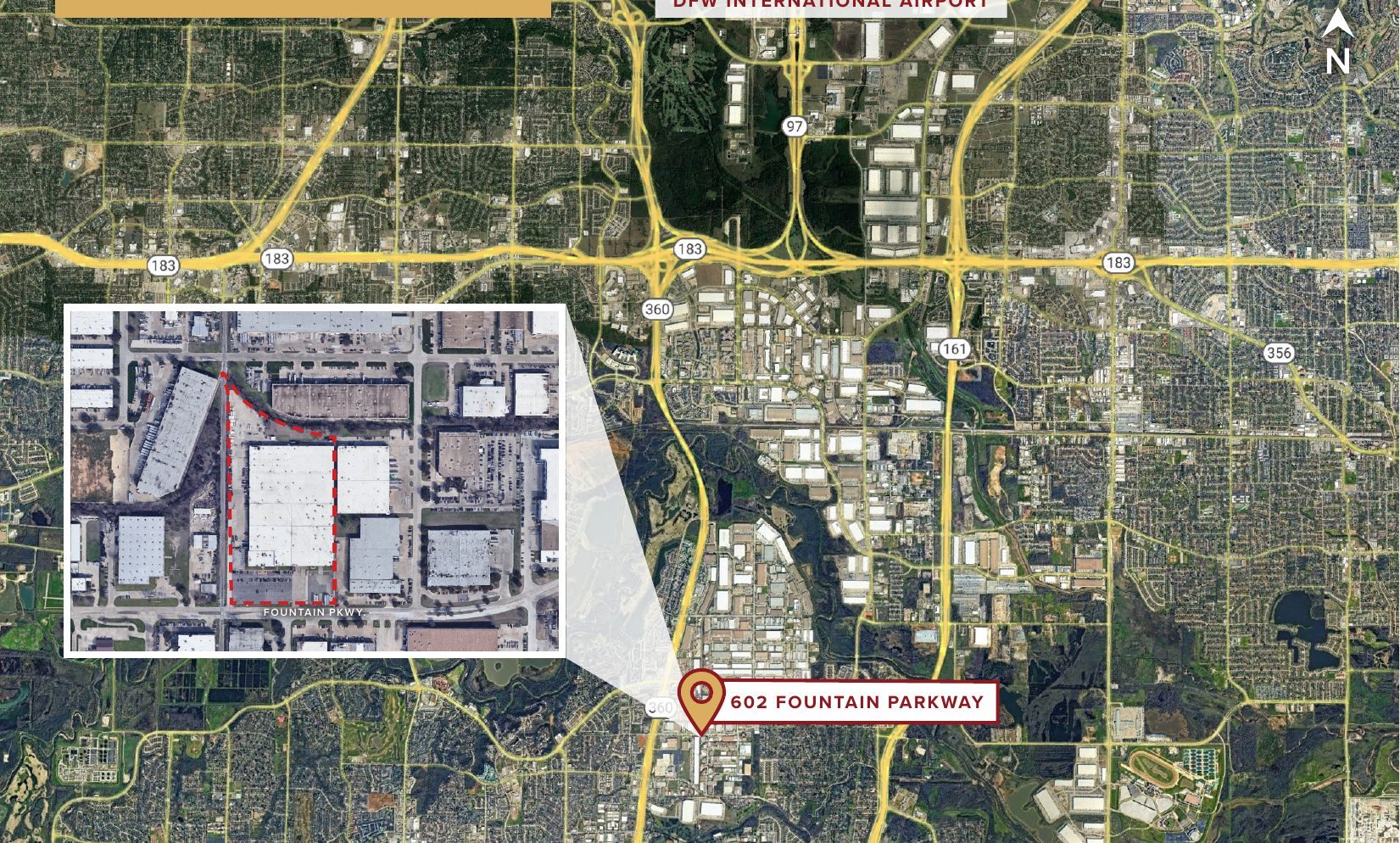 602 Fountain Parkway — DFW location aerial context